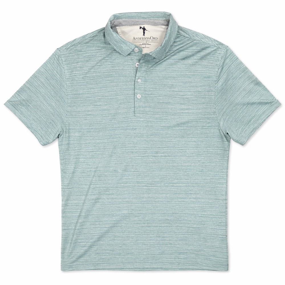 Men’s Golf Seafoam Stripe  Polo  Large